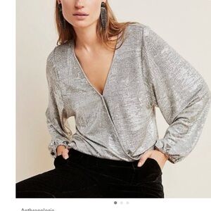 NWT- Anthropology Wrap-Style Long Sleeve Top